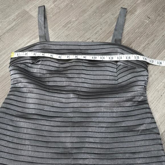 R&M Richards Silver Spaghetti Strap Midi Evening Dress & Matching Blazer 2 Piece - Picture 6 of 10